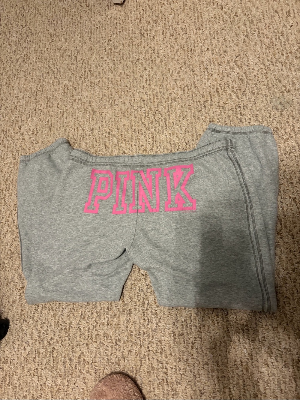 Vintage Victoria's Secret PINK Gray Sweatpants with Hot Pink Logo